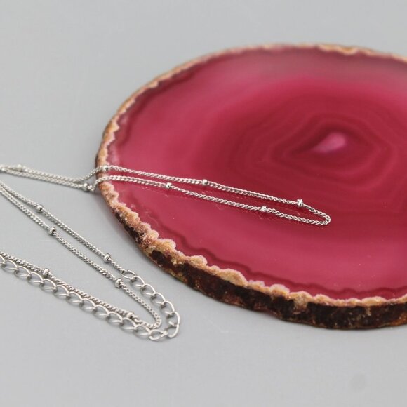 Jewelry chain dot silver white gold tone dainty minimalist elegant beautiful new - Picture 3 of 8